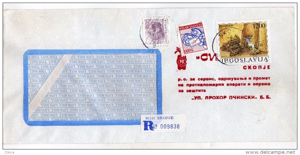 Yugoslavia Macedonia Skopje Registered Letter,used Stamps - Craft 1989 - Storia Postale