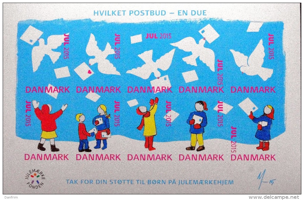 Denmark 2015  Christmas Stamp Sheets, Self-adhesive Labels - Feuilles Complètes Et Multiples