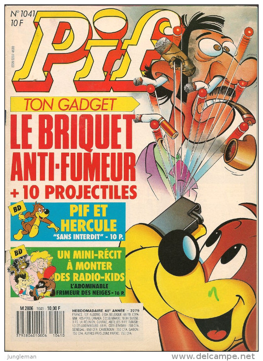 Pif N° 1041 De Mars 1989 - Avec Noël & Marie, Révolution 1789, Radio Kids , Smith & Wesson, Niagara, Pifou. Revue En BE - Pif & Hercule