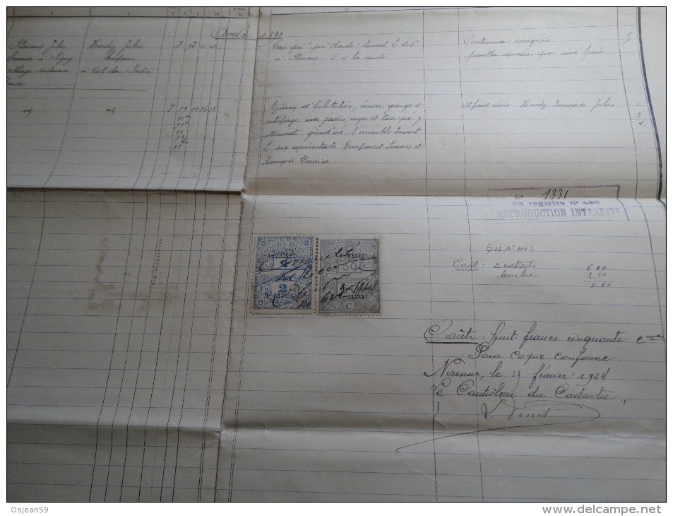 Timbres Fiscaux Sur Du Cadastre - Documentos