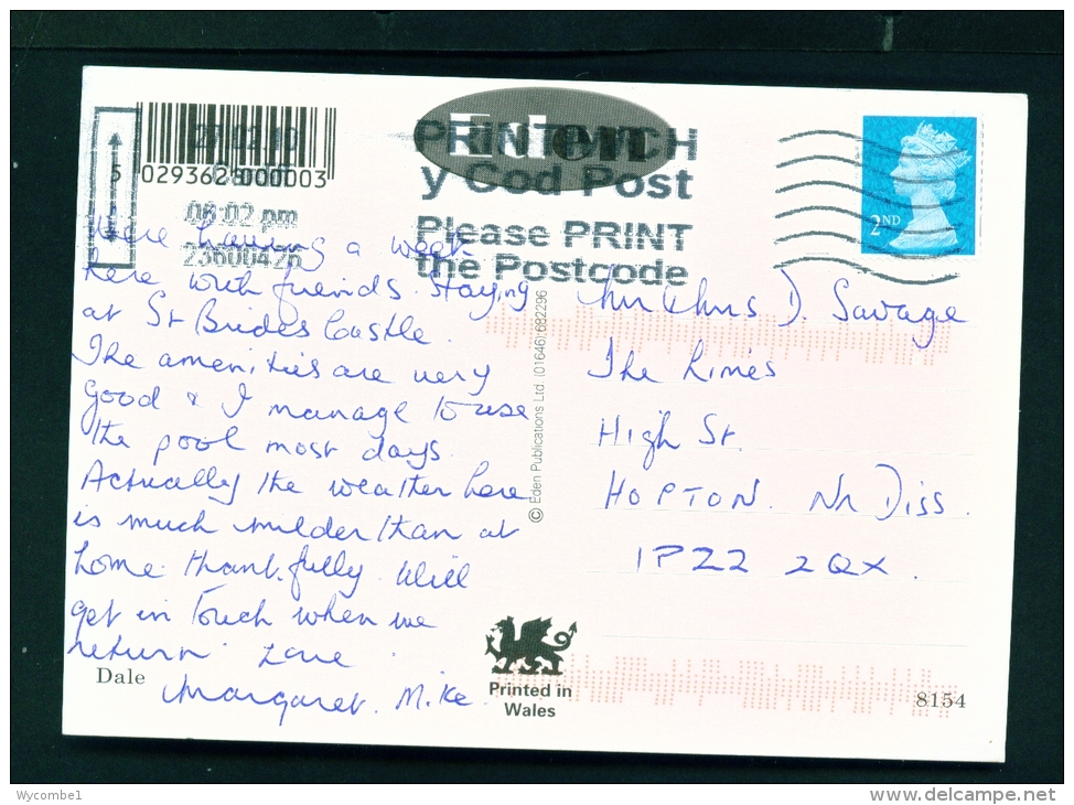 WALES  -  Dale  Used Postcard - Pembrokeshire