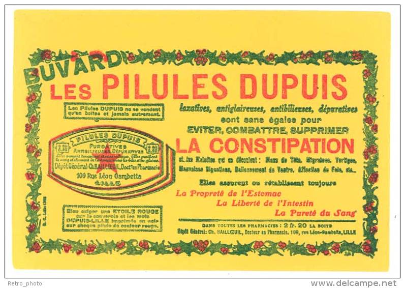 Produits pharmaceutiques - Buvard Les Pilules Dupuis (combattre la ...