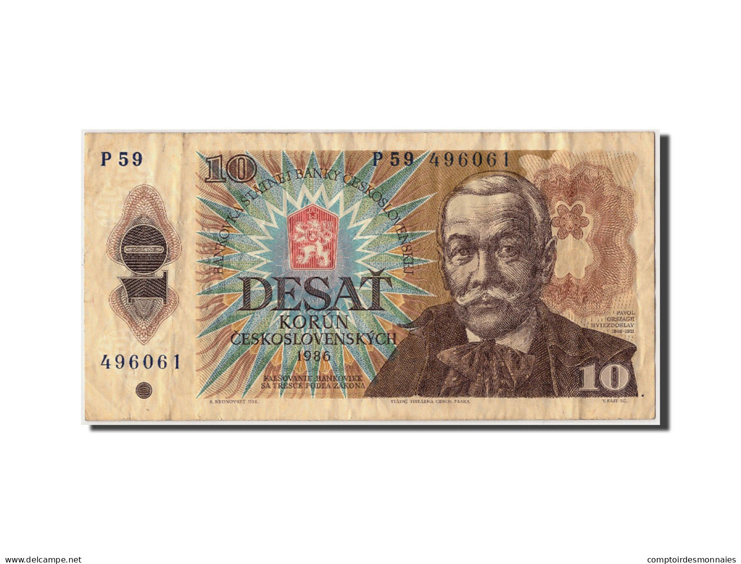 Billet, Tchécoslovaquie, 10 Korun, 1986, Undated, KM:94, TB - Tchécoslovaquie