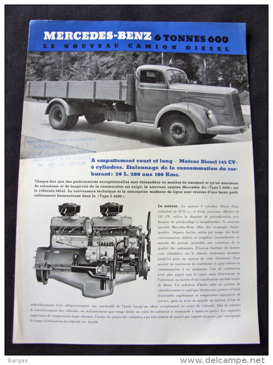 Prospectus Camion Daimler Mercedes Benz Type L 6600 - Trucks