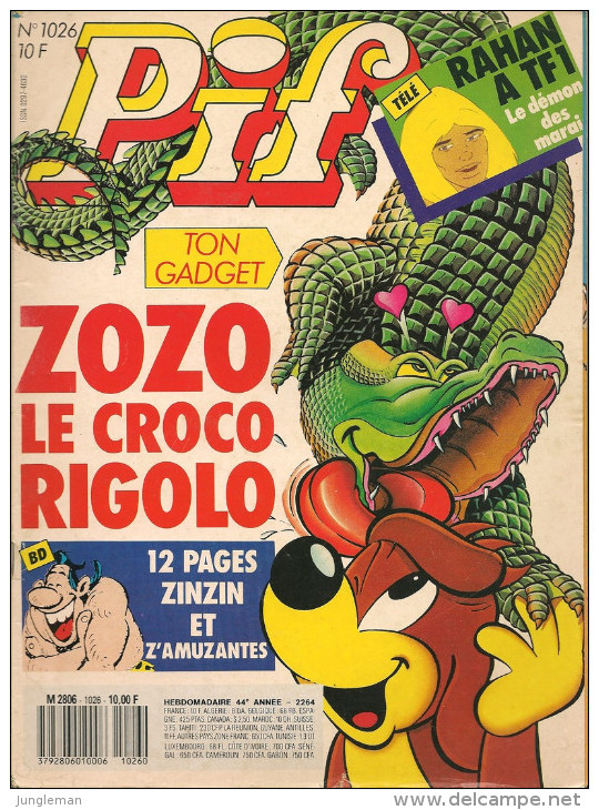 Pif N° 1026 De Nov 1988 - Avec Noël & Marie, Révolution 1789, Tarzan, Hercule. Revue En BE - Pif & Hercule