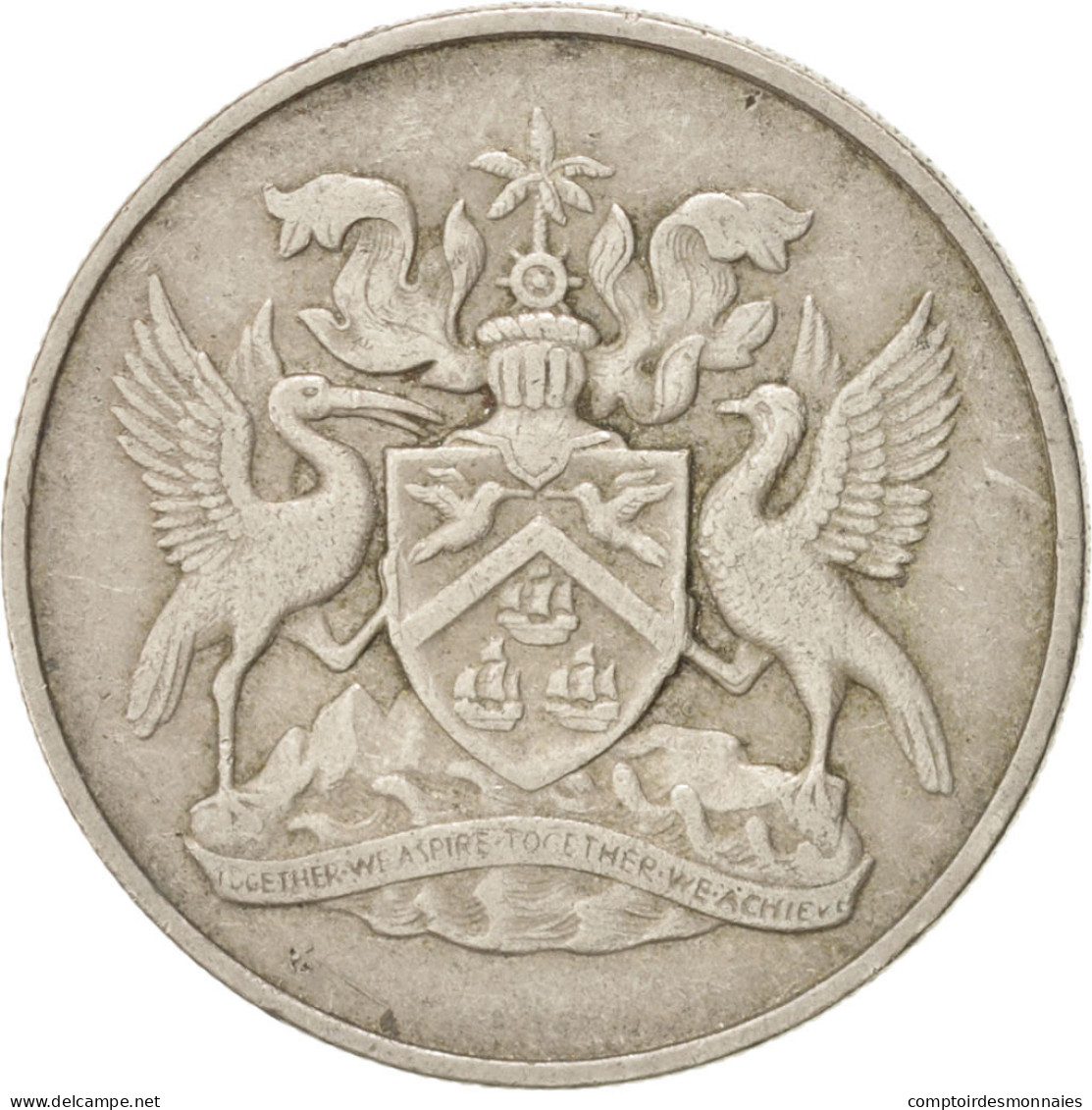 Monnaie, TRINIDAD & TOBAGO, 25 Cents, 1972, Franklin Mint, TTB, Copper-nickel - Trinité & Tobago