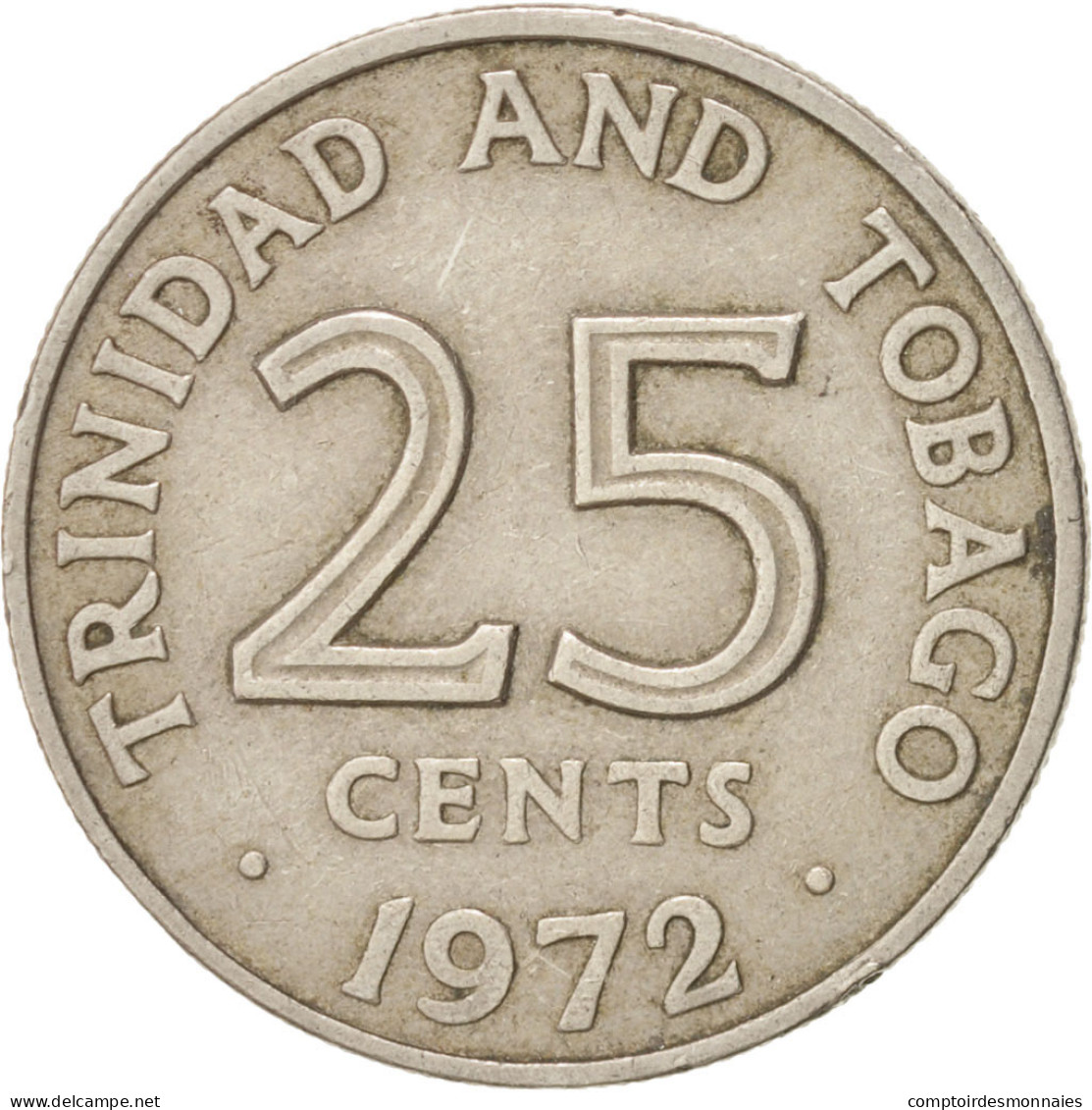 Monnaie, TRINIDAD & TOBAGO, 25 Cents, 1972, Franklin Mint, TTB, Copper-nickel - Trinidad & Tobago