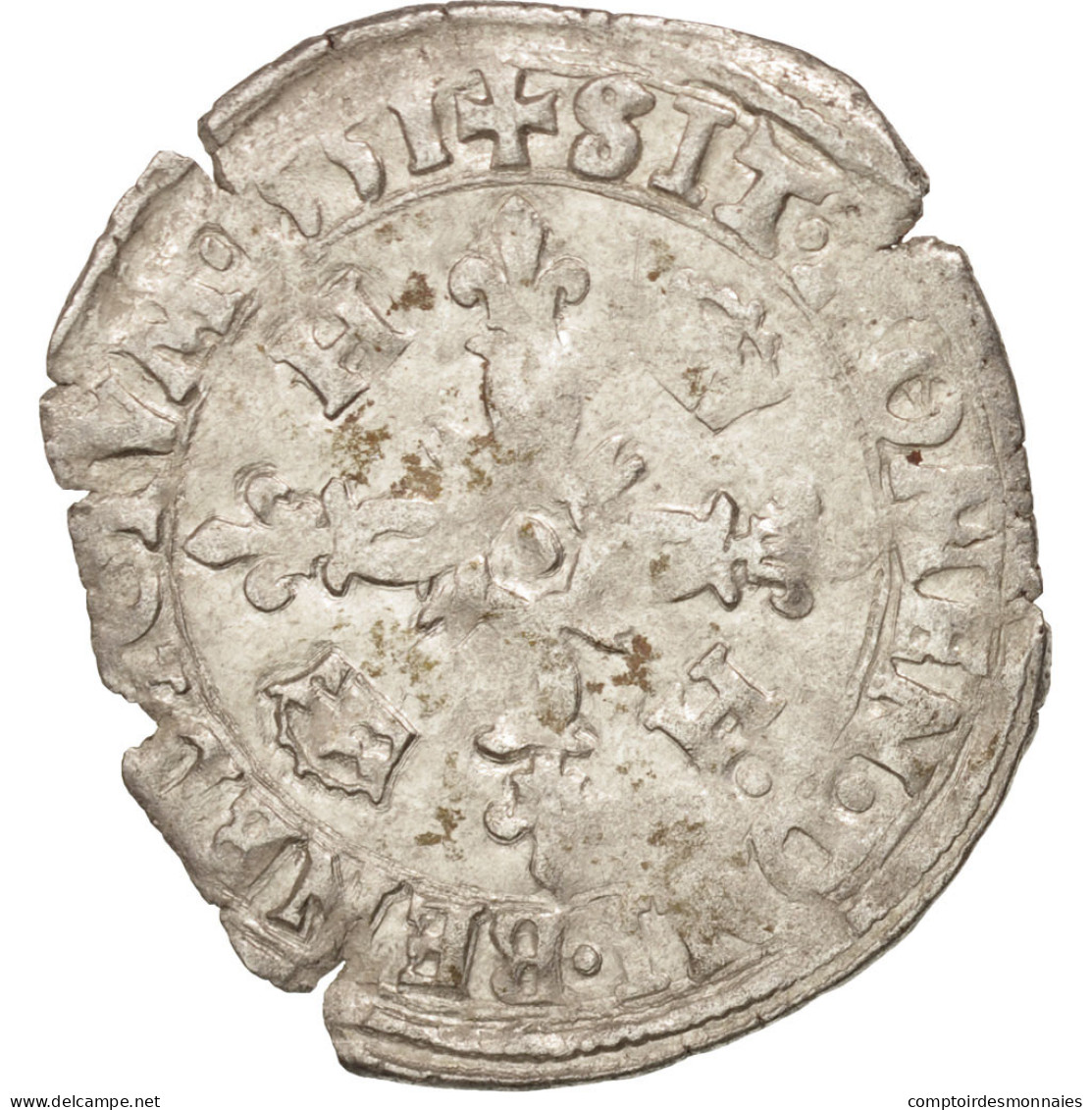 Monnaie, France, Douzain Aux Croissants, 1551, La Rochelle, TB+, Billon - 1547-1559 Heinrich II.