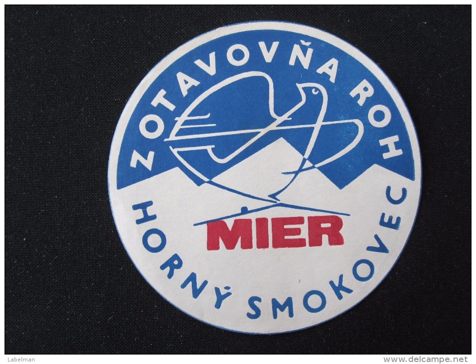 HOTEL CAMPING INN MIER HORNY SMOKOVEC CSSR CSR SLOVAKIA JUGOSLAVIA LUGGAGE LABEL ETIQUETTE AUFKLEBER DECAL STICKER - Hotel Labels