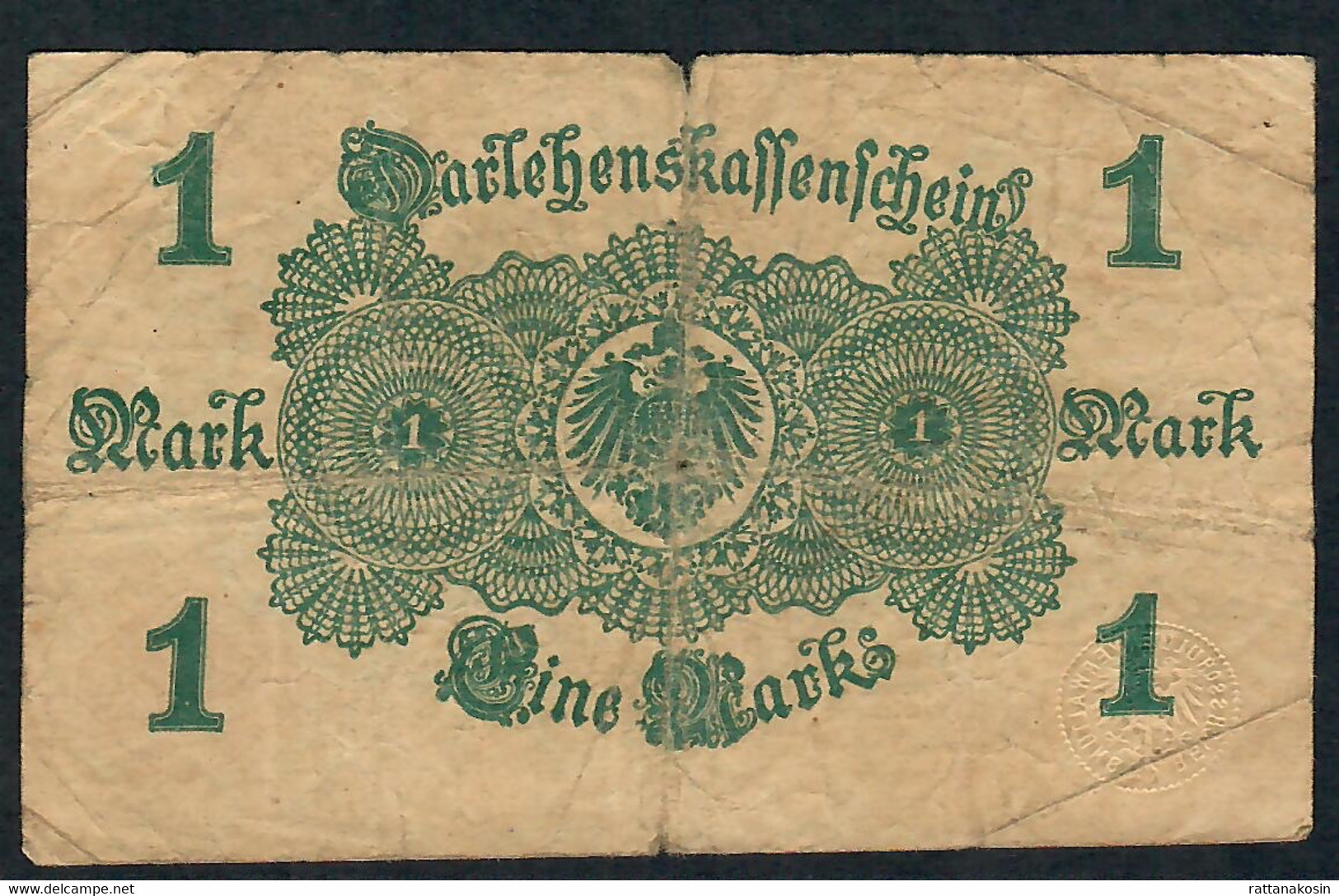 GERMANY P51b 1 MARK  12.8.1914 RED NUMBERS    FINE - Andere & Zonder Classificatie