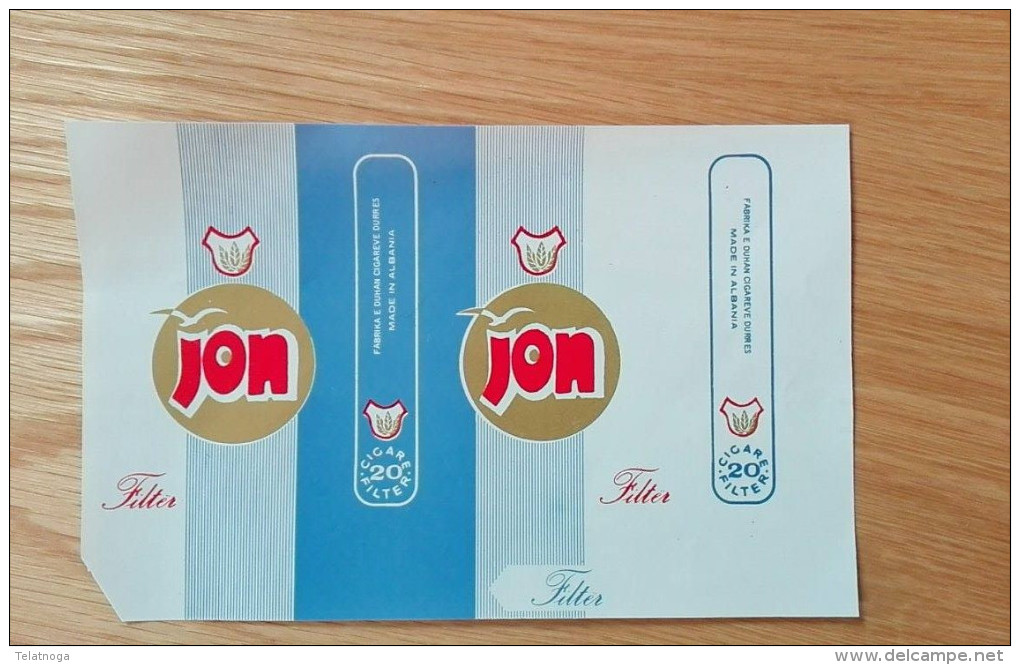 Old Empty Flattened Cigarette Pack JON - Albania 1980´s - Schnupftabakdosen (leer)