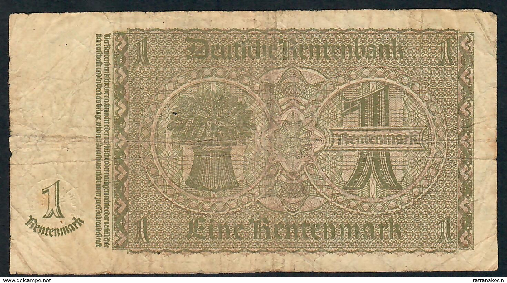 GERMANY P173b 1 RENTENMARK  3.1.1937 Letter M   F-VF - Otros & Sin Clasificación