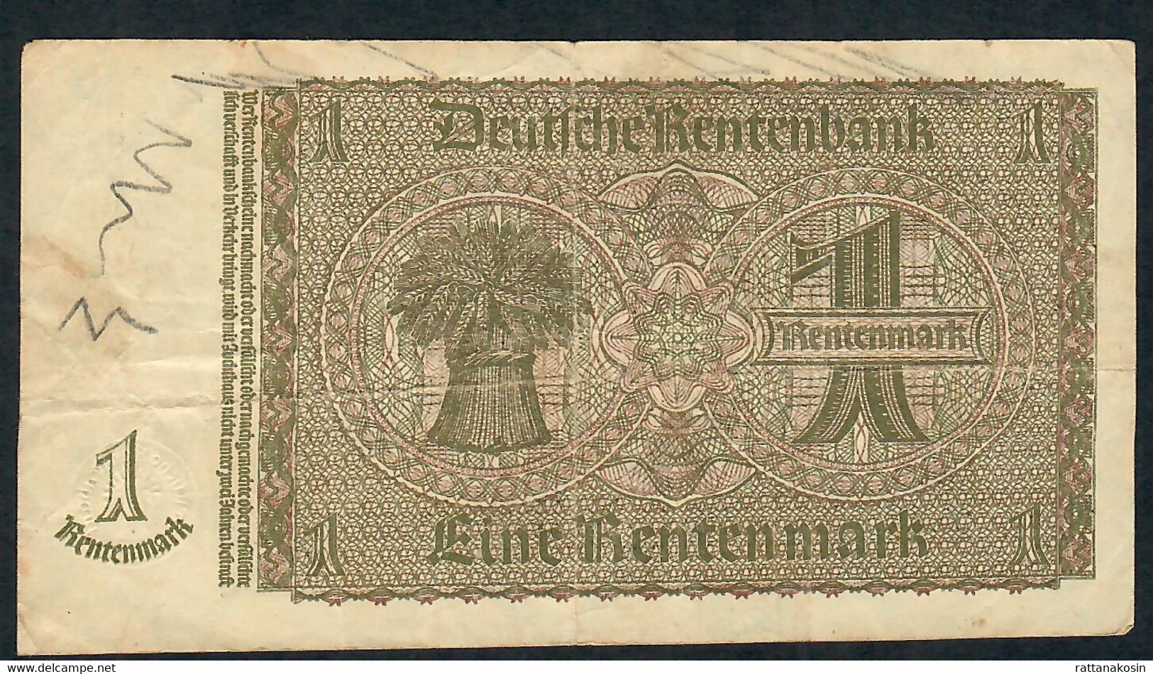 GERMANY P173b 1 RENTENMARK  3.1.1937 Letter P   F-VF - Autres & Non Classés