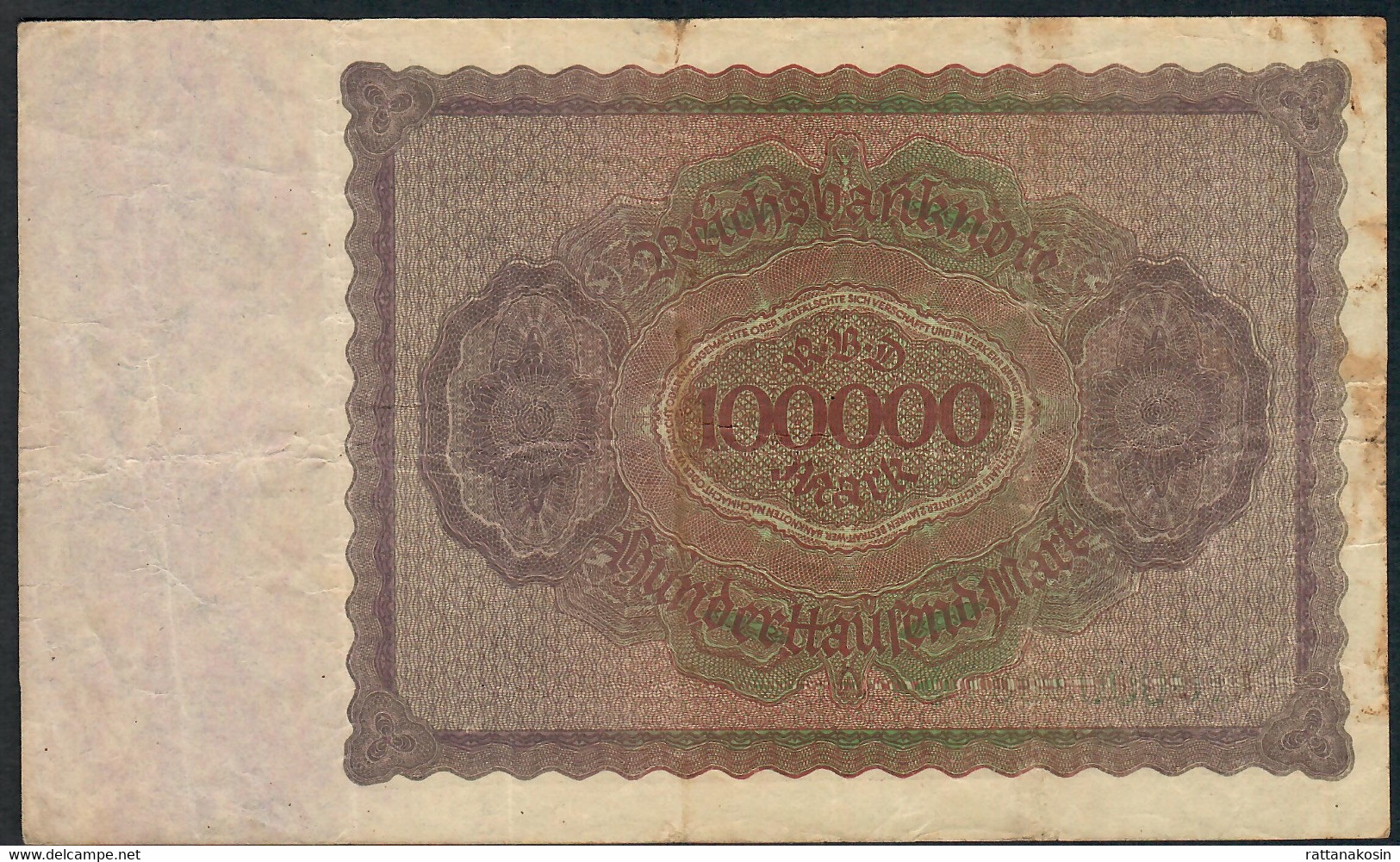 GERMANY P83b 100.000 MARK  1.2.1923 Letter T    VF - 100.000 Mark