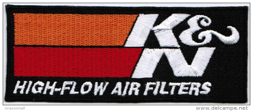 K&N Air Filter Motorcycle Car Racing Badge Iron On Embroidered Patch - Patches