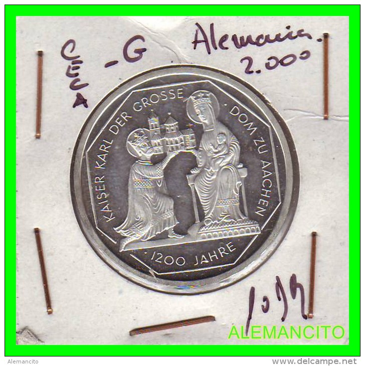 ALEMANIA  - BRD  - MONEDA DE 10 DM  PLATA  S/C  AÑO  2000-G  PROOF - Conmemorativas