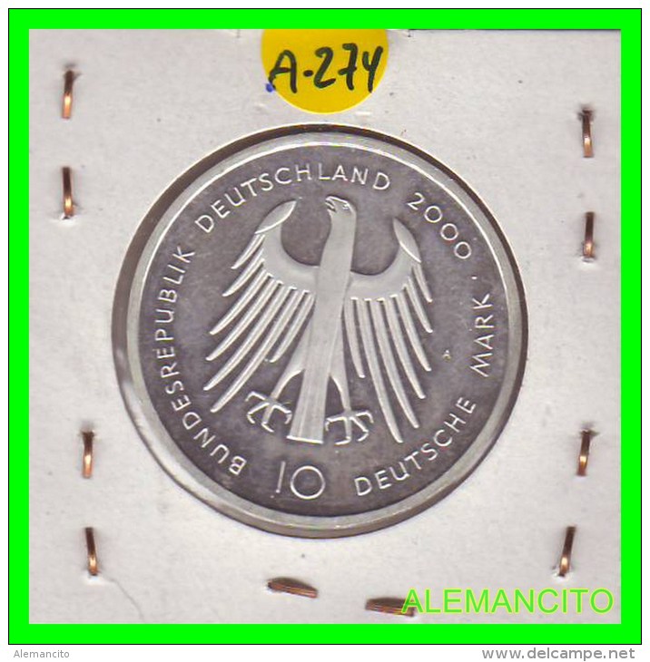 ALEMANIA  - BRD  - MONEDA DE 10 DM  PLATA  S/C  AÑO  2000-G  PROOF - Conmemorativas