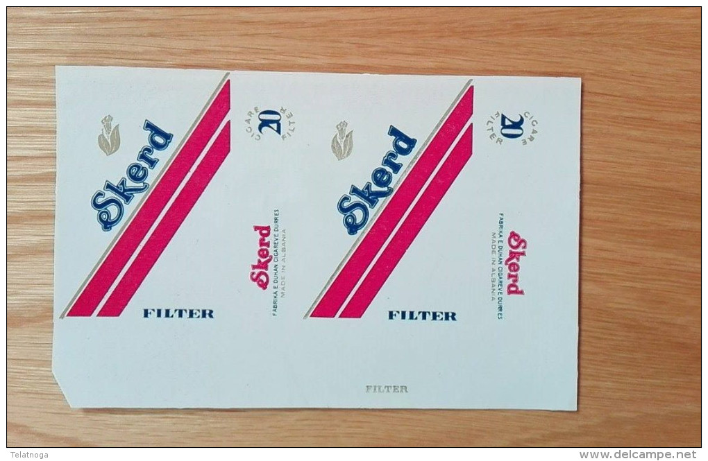 Old Empty Flattened Cigarette Pack SKERD - Albania 1980´s - Schnupftabakdosen (leer)