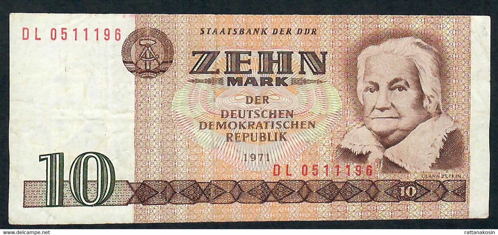 GERMANY DEMOCRATIC REPUBLIC P28c  10  MARK  1971 Letter DL   XF - 10 Mark