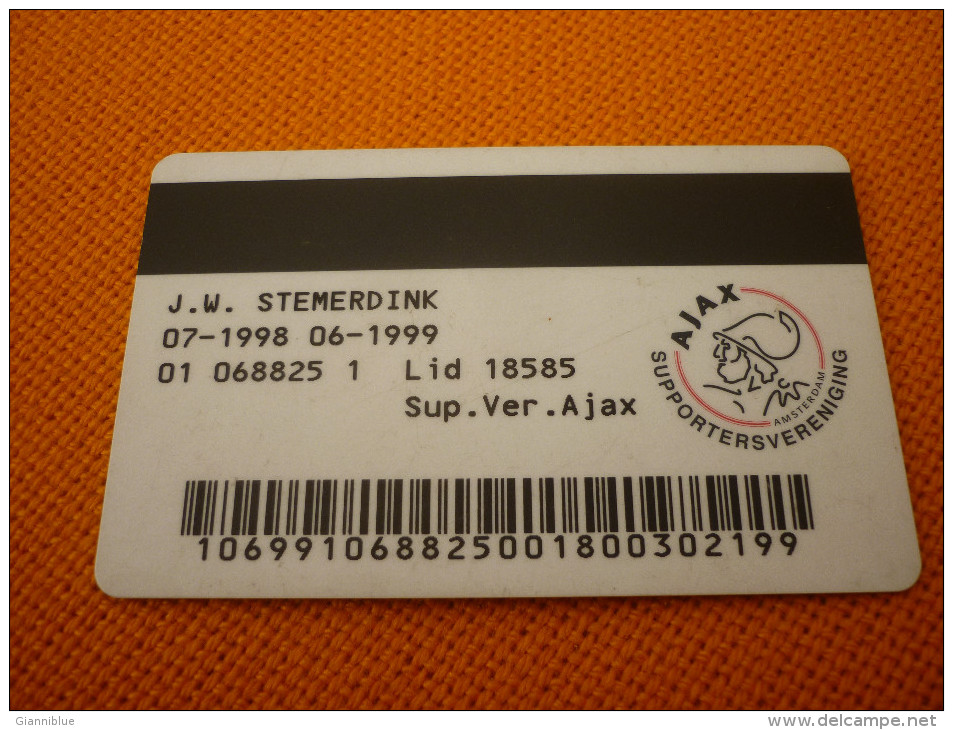 Ajax FC Amsterdam Football Supporter Card 1998-1999 From Netherlands (dog Bulldog Chien Chess Related) - Sport