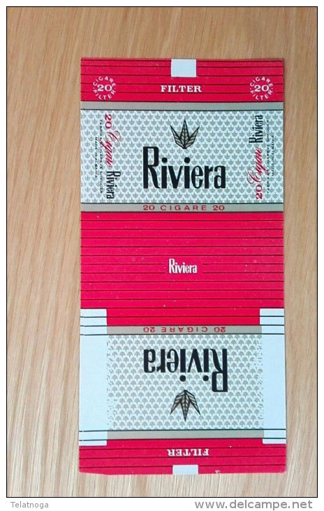 Old Empty Flattened Cigarette Pack RIVIERA - Albania 1980´s - Schnupftabakdosen (leer)