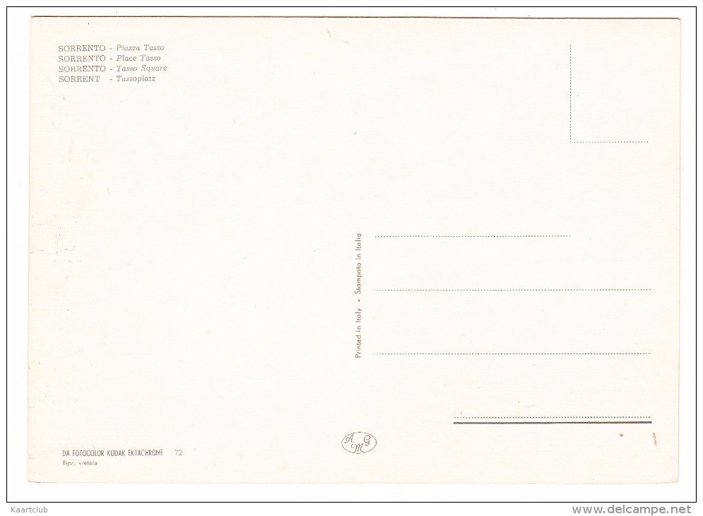 Sorrento: INNOCENTI 950 SPIDER, PIAGIO APE,RENAULT DAUPHINE, FIAT 500,600,PANORAMA-AUTOBUS,BUS - Piazza Tasso - (Italia) - Toerisme