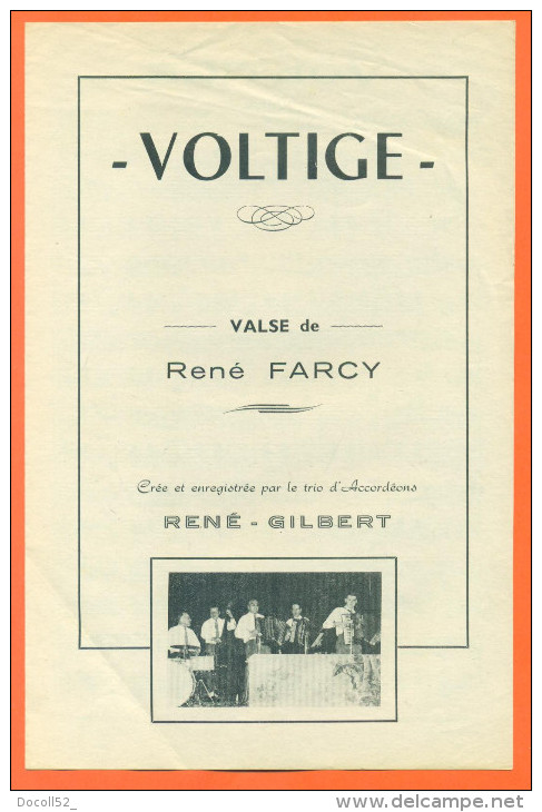 Partition  " Voltige " Valse De René Farcy - 1 Feuillet De 4 Pages - Volksmusik