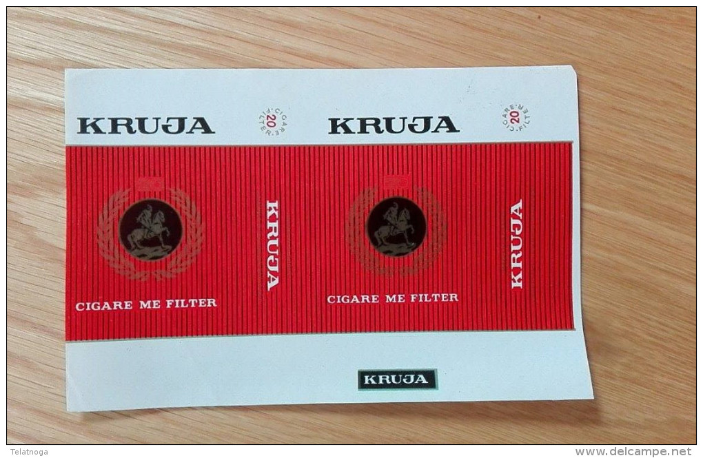 Old Empty Flattened Cigarette Pack KRUJA - Albania 1980´s - Schnupftabakdosen (leer)