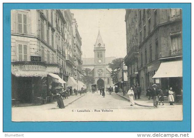 CPA 6 - Commerces Rue Voltaire LEVALLOIS 92 - Levallois Perret