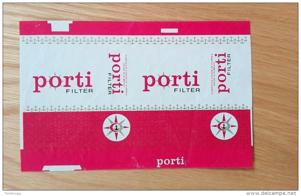 Old Empty Flattened Cigarette Pack PORTI - Albania 1980´s - Schnupftabakdosen (leer)