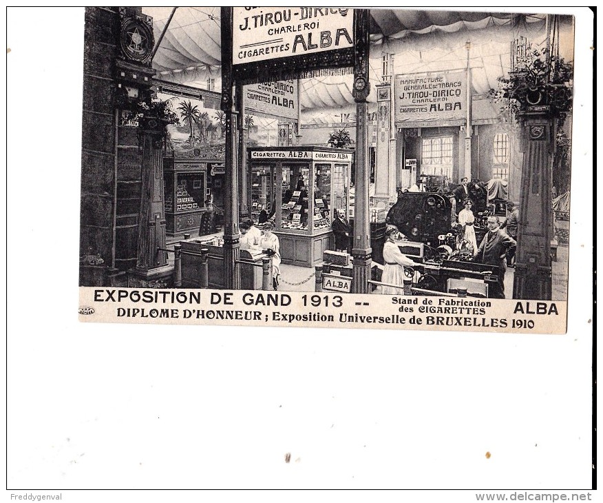 GENT EXPO 1913 ALBA FABRICATION DE CIGARETTES - Gent