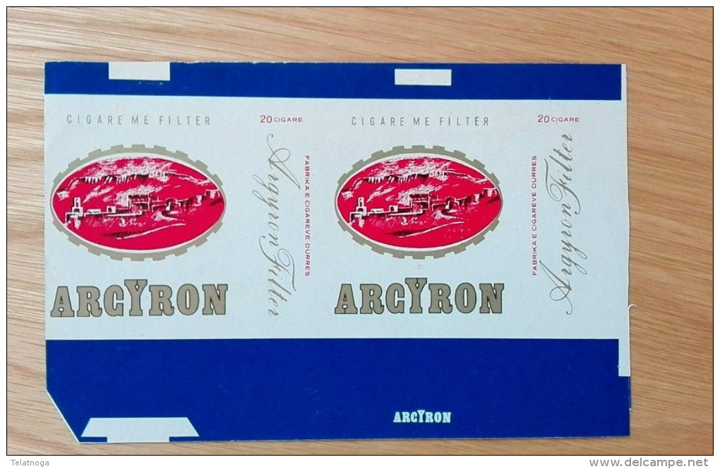 Old Empty Flattened Cigarette Pack ARGYRON - Albania 1980´s - Schnupftabakdosen (leer)