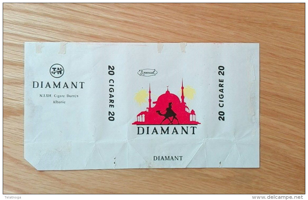 Old Empty Flattened Cigarette Pack DIAMANT - Albania 1960´s - Empty Tobacco Boxes