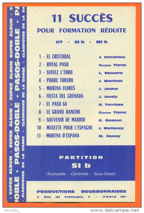 Partition " 11 Succés Pour Formation Reduite " Pasos-doble - 12 Pages - Folk Music