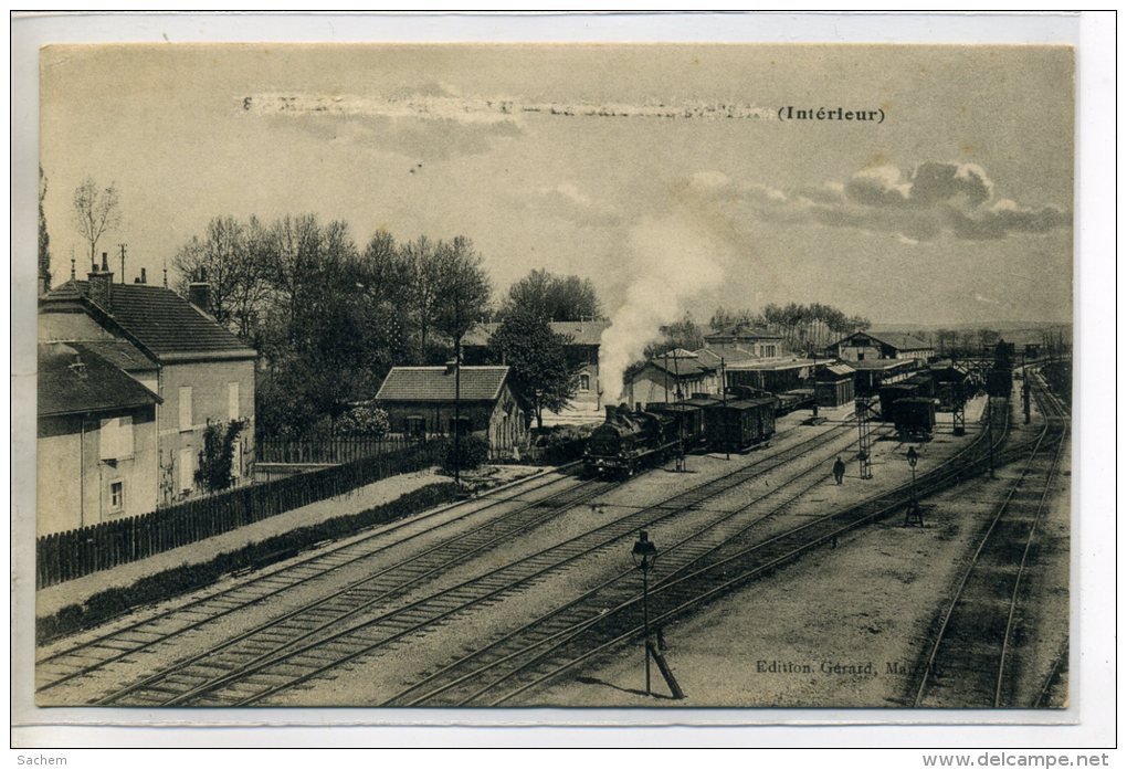 21 MARCILLY Sur TILLE  Train En Gare Voies Chemins De Fer  Aiguillages 1915 écrite    /D03-2016 - Autres & Non Classés