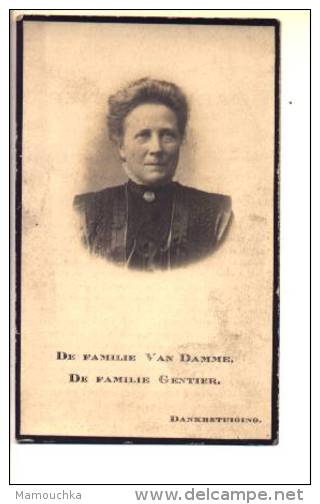 Doodsprentje Maria GENTIER Echtg. Petrus Joannes Van Damme Massemem-Westrem 1857 Antwerpen 1925 - Devotion Images