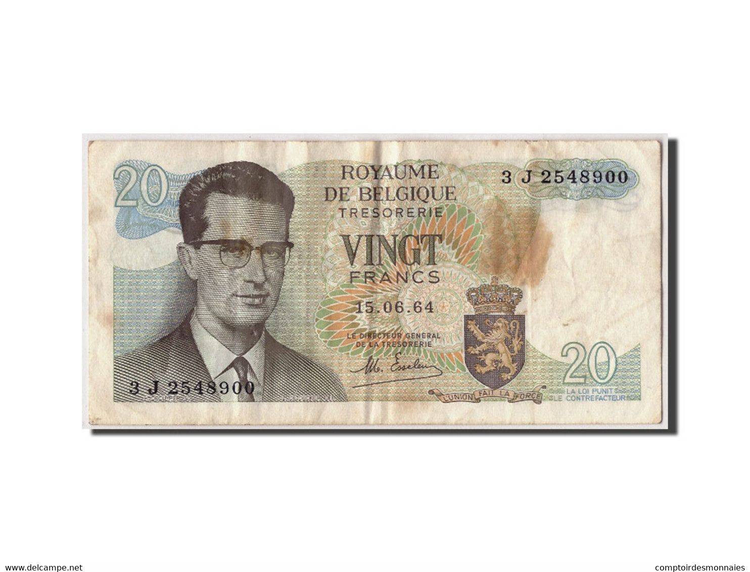 Billet, Belgique, 20 Francs, 1964, 1964-06-15, KM:138, TB+ - 20 Francs