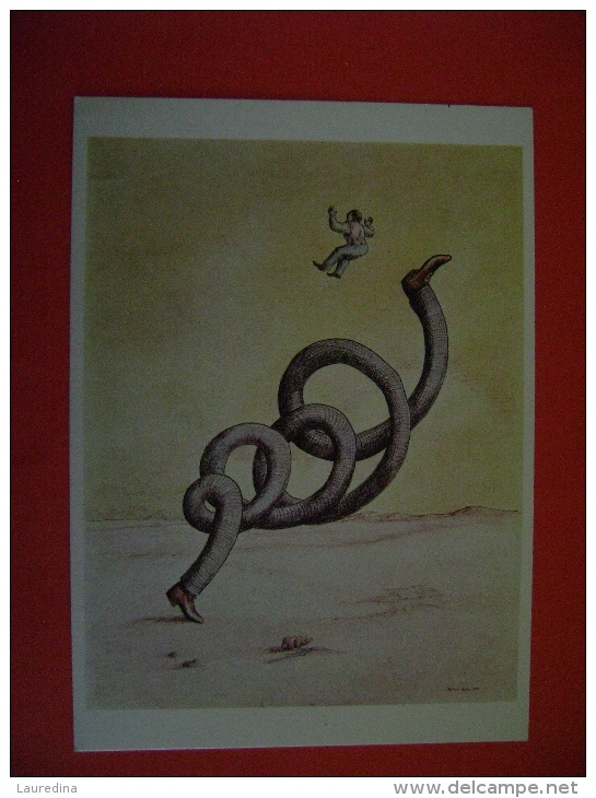 CPM ILLUSTRATEUR  TOPOR - LE SAUT PERILLEUX - PLUME ET CRAYON DE COULEUR 1972 - Topor