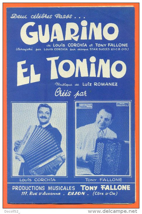 Partition " Guarino Et El Tomino " Pasos De Tony Fallone Et Louis Corchia - 14 Pages - Folk Music