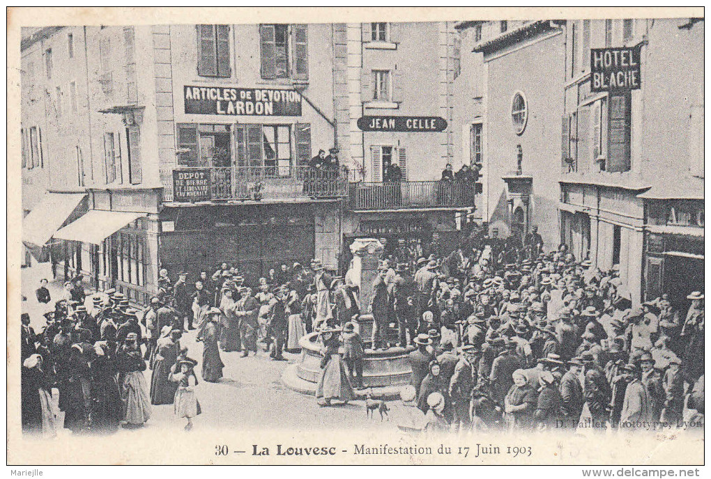 07 LA LOUVESC Manifestation Du 17 Juin 1903 CPA - Manifestations
