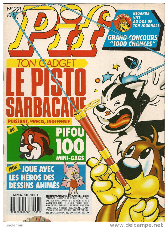 Pif N° 991 De Mars 1988 - Avec Smith & Wesson, Pifou, Jeanne Et Serge, Les As, Horace, Hercule, Zup, Léo. Revue En TBE - Pif & Hercule