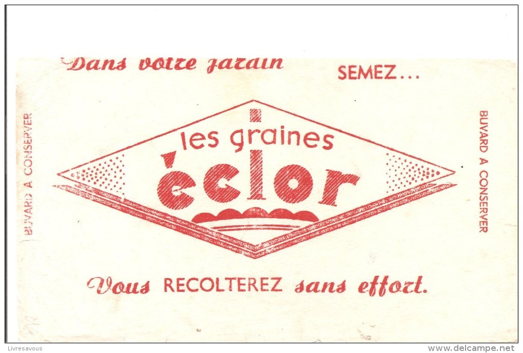 Buvard Eclor Dans Votre Jardin SEMEZ Les Graines éclor Vous Récolterez Sans Effort. - Agriculture