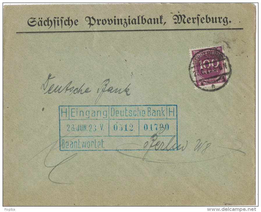 AS103       Deutsches Reich 1923 Brief Commercial  Merseburg - Storia Postale