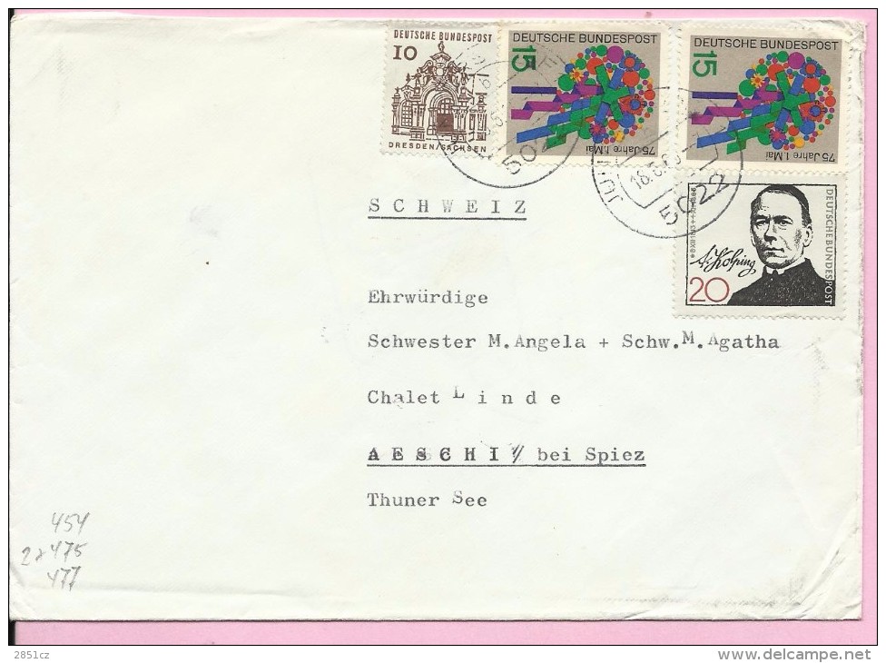 Letter - Stamp Dresden, 1. Mai, Kolping, 1965., Germany - Briefe U. Dokumente