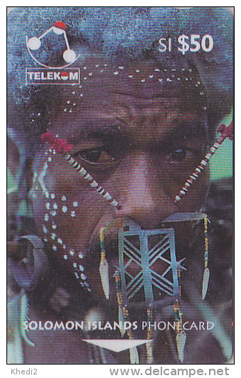Télécarte Magnétique GPT SALOMON 50 $ - Homme & COQUILLAGE - Man Of Santa Cruz & SHELL SOLOMON Phonecard - Solomon Islands