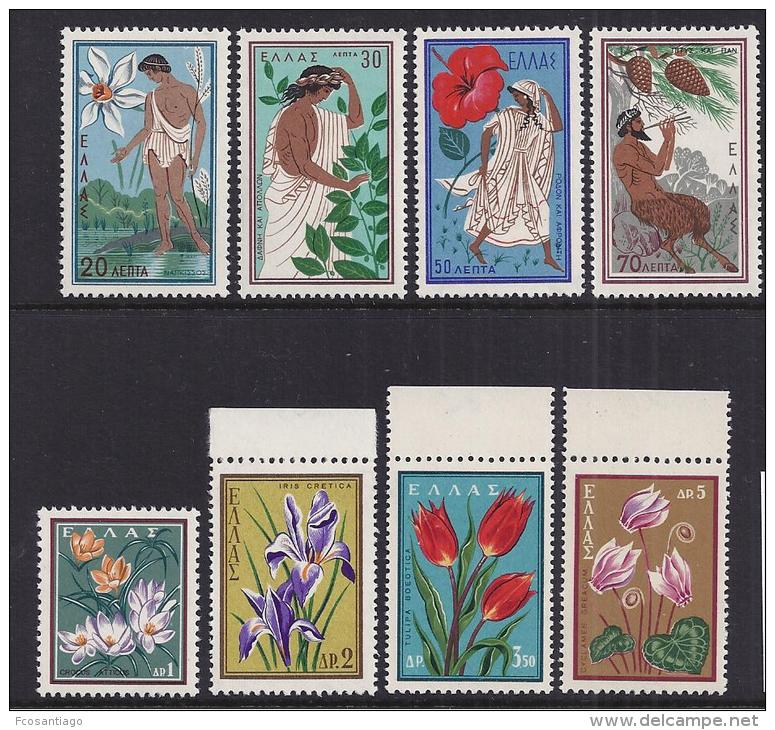 PROTECCION MEDIO AMBIENTE - GRECIA 1958 - Yvert #660/67 - MNH ** - Protección Del Medio Ambiente Y Del Clima