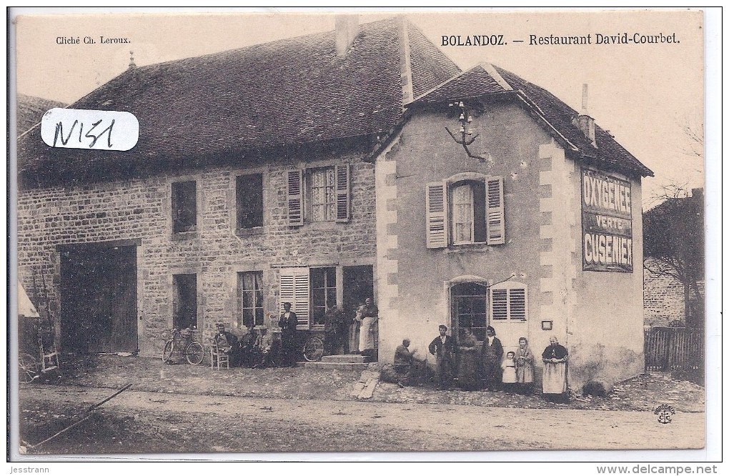 BOLLANDOZ- RESTAURANT DAVID-COURBET - Autres & Non Classés