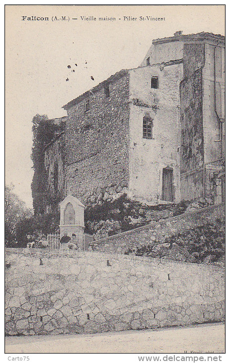 Falicon 06 - Vieille Maison Pilier Saint Vincent- Oratoire - 1917 - Autres & Non Classés