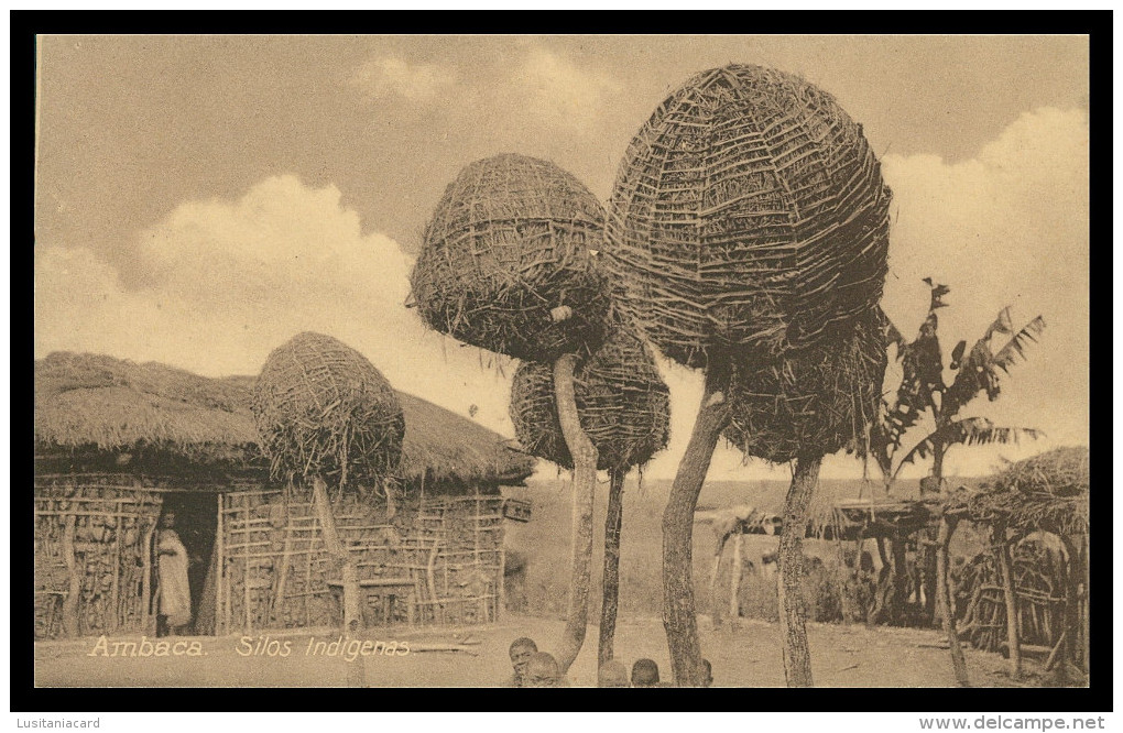 ANGOLA -CUANZA NORTE - AMBACA - COSTUMES - Silos Indigenas ( Ed. Carvalho & Freitas Nº 670)  Carte Postale - Angola
