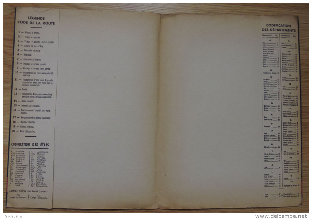 Protège-cahier Super 55 BN (avec Légende Code De La Route, Codification Des Etats &amp; Codification Des Départements) - Protège-cahiers